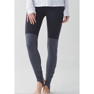 Lululemon Wunder Under Stirrup Pant Black Herringbone Size 2 Dance Leggings